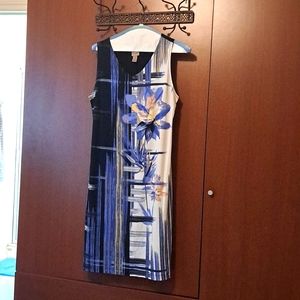 Chicos, Large geometric print midi dress.